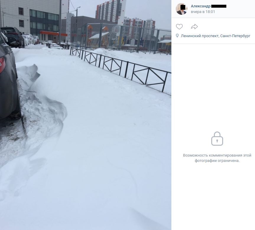 Жители Петербурга критикую приукрашенные отчеты Комблага об уборке снега