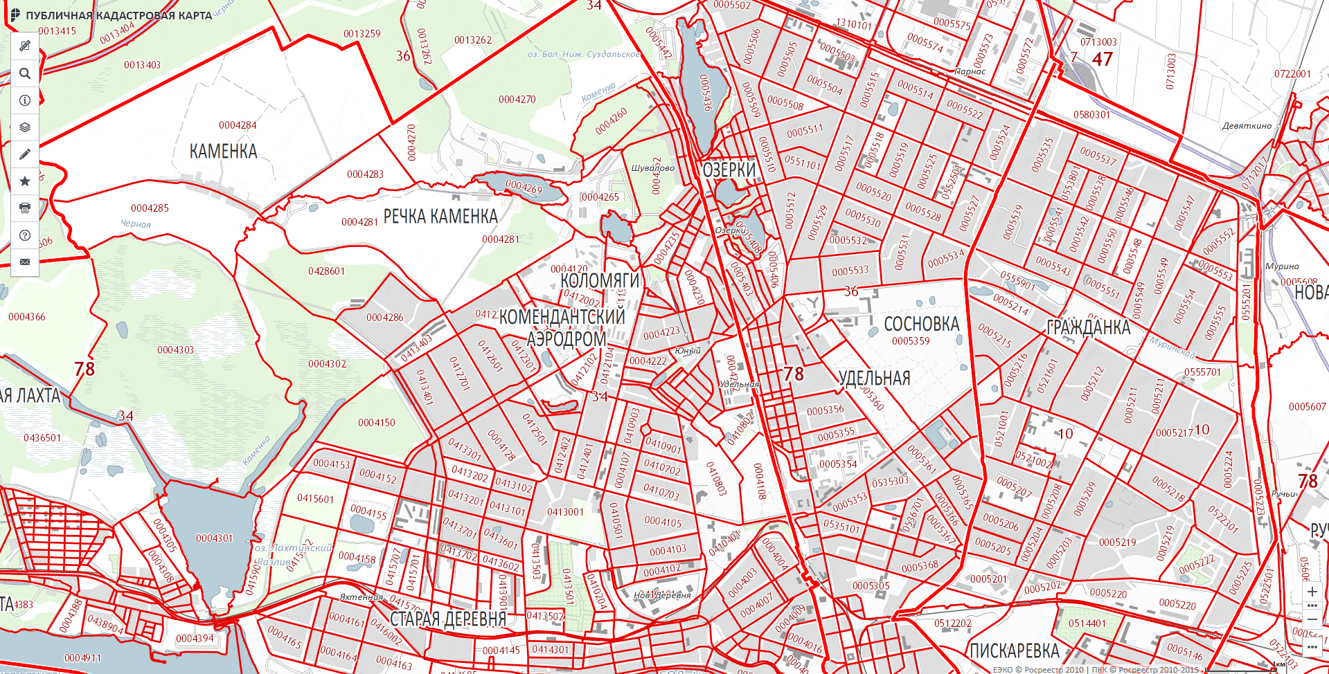 Карта земель росреестра